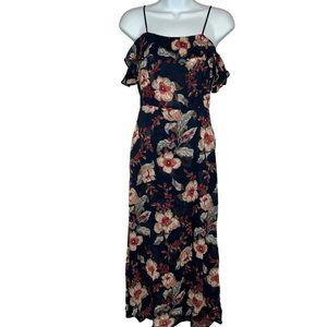 Reformation Women's Size 0 Midi Blue Floral Short Sleeve Dress